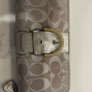 Coach Silver and Grey beige Wallet